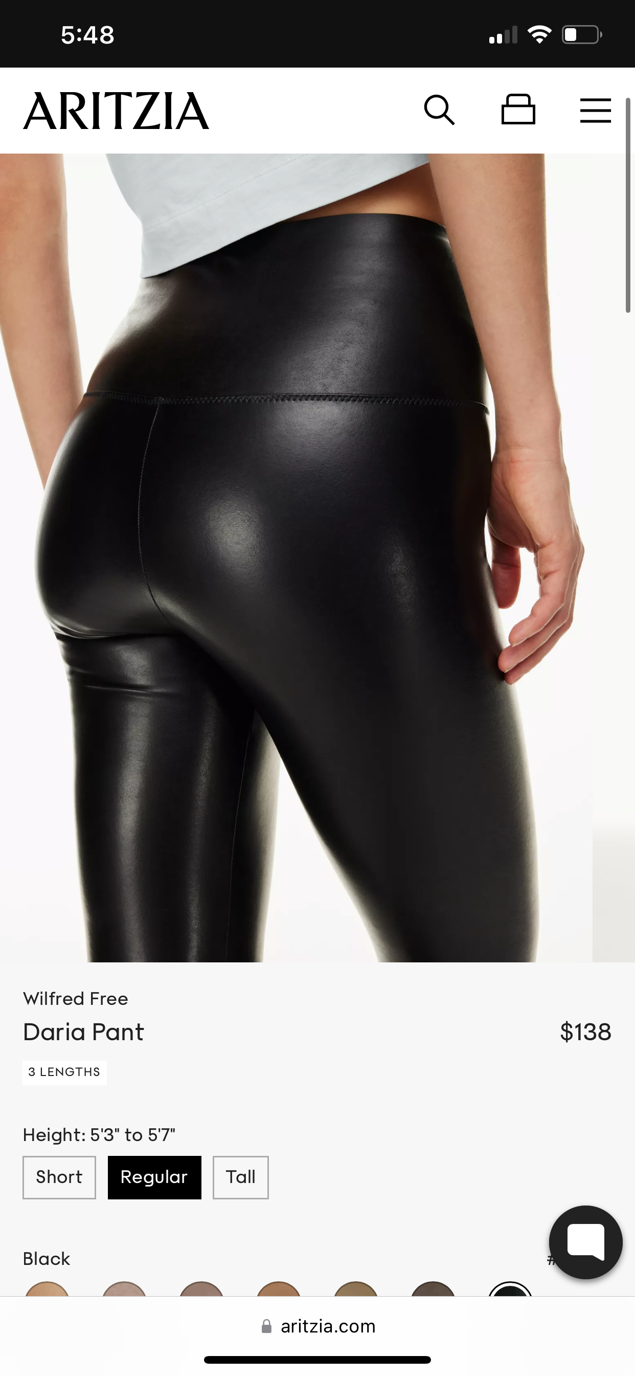 Aritzia Wilfred Free Daria Pant/Legging