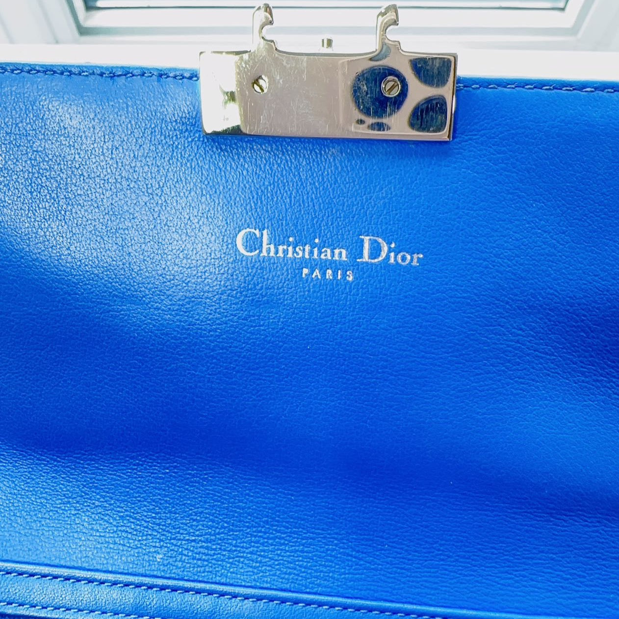 CHRISTIAN DIOR Miss Dior Cannage Patent Wallet Chain Shoulder Bag