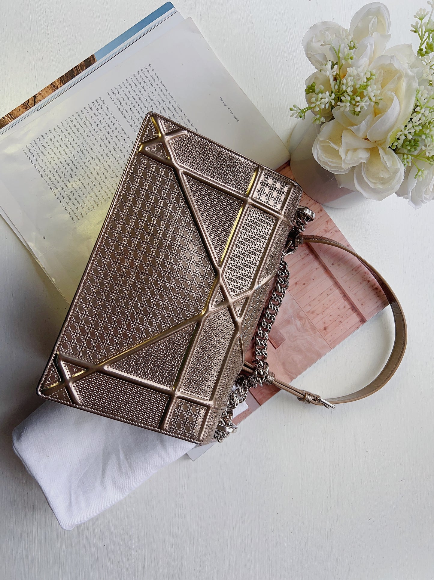 Dior Medium Cannage Diorama Bag Gold