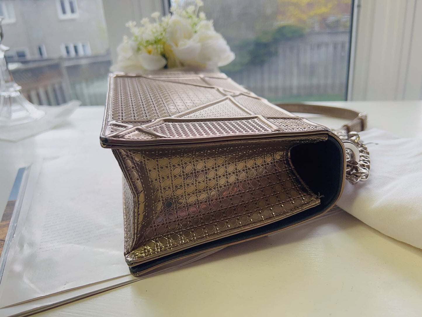 Dior Medium Cannage Diorama Bag Gold