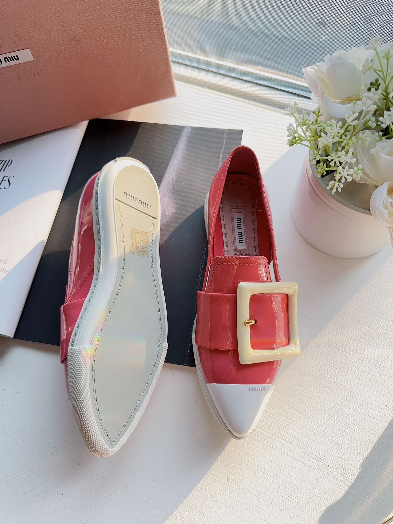 Miu Miu Patent Leather Loafers New