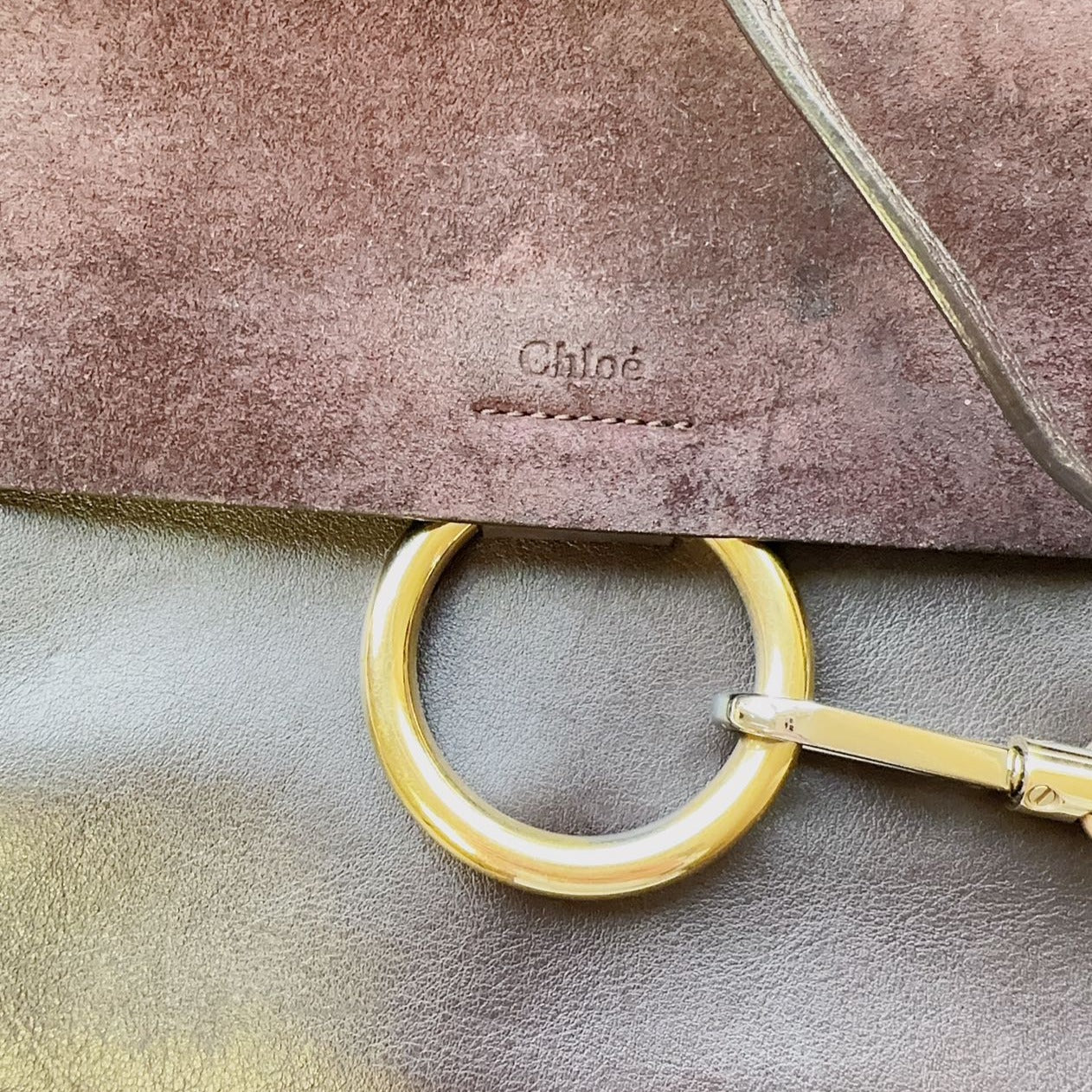 Chloe Feya Medium Prune Suede Shoulder Bag