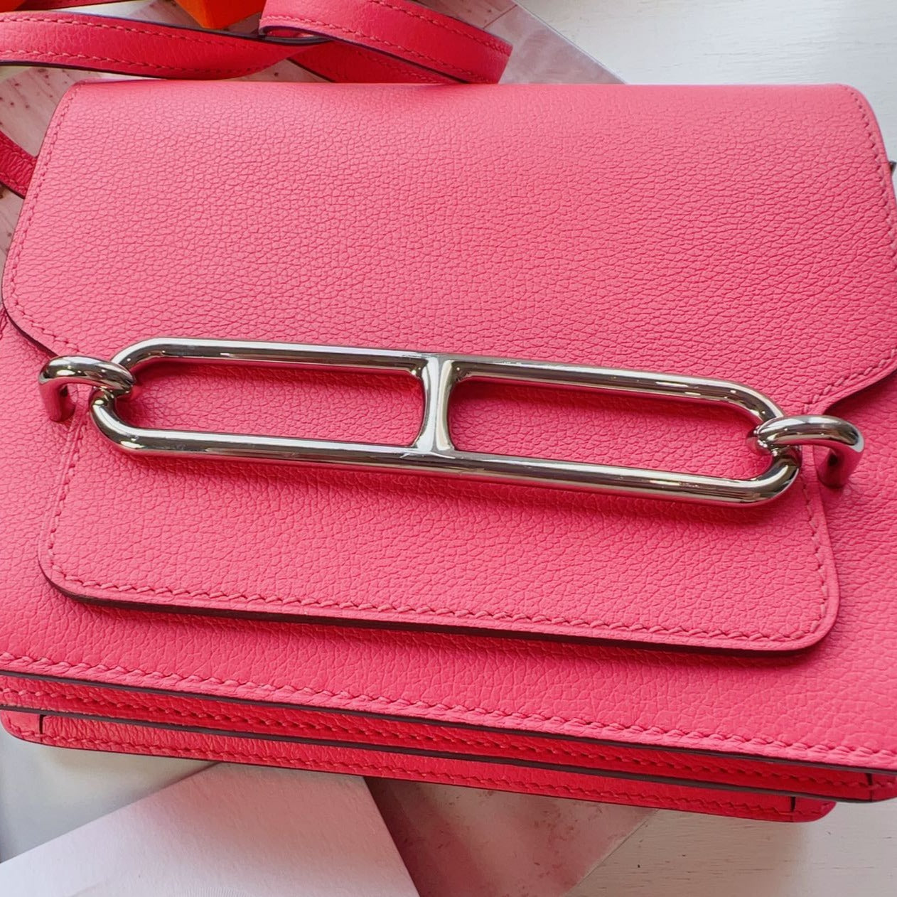 Hermès Mini Roulis 8W Shoulder Crossbody Bag Evercolor Leather
