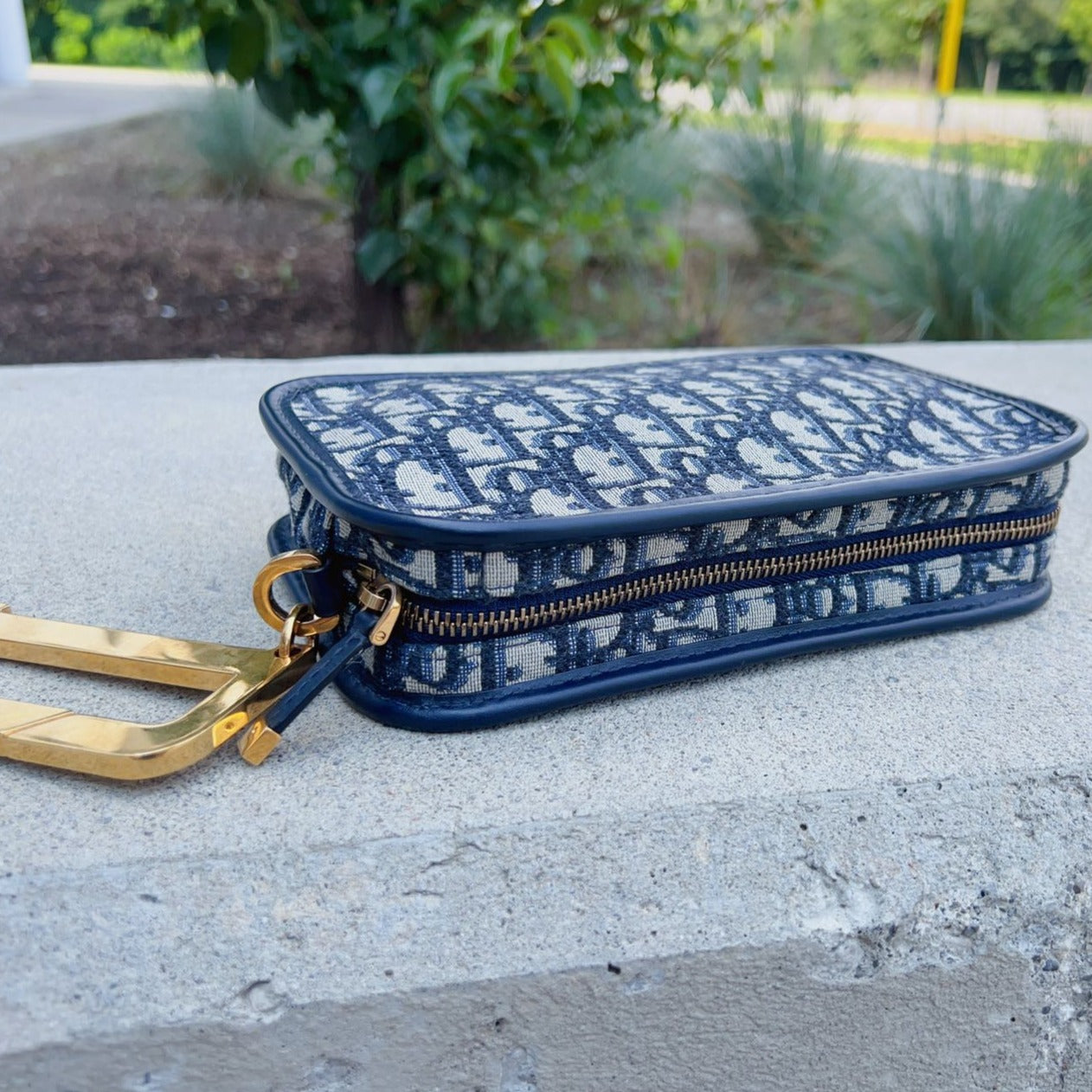 Dior Oblique Diorquake Clutch Blue