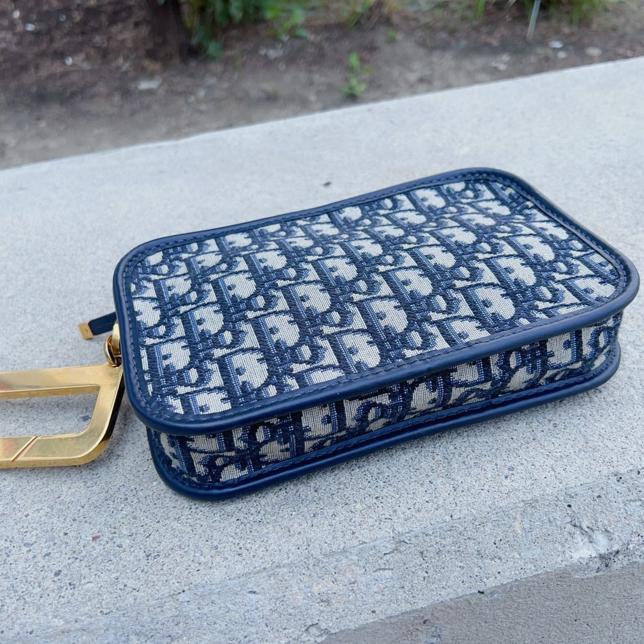 Dior Oblique Diorquake Clutch Blue