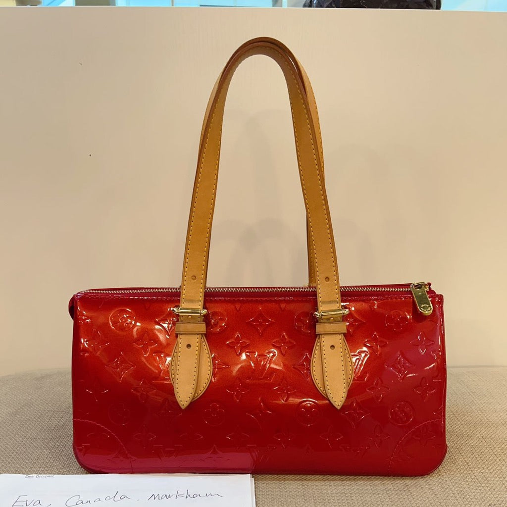 Louis Vuitton Pomme D’amour Monogram Vernis Rosewood Avenue Bag