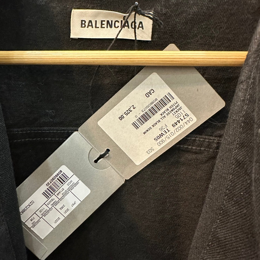 BALENCIAGA JAPANESE ALL BLACK DENIM JACKET