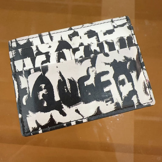Alexander McQueen Card Holder Graffiti Logo-Print Leather