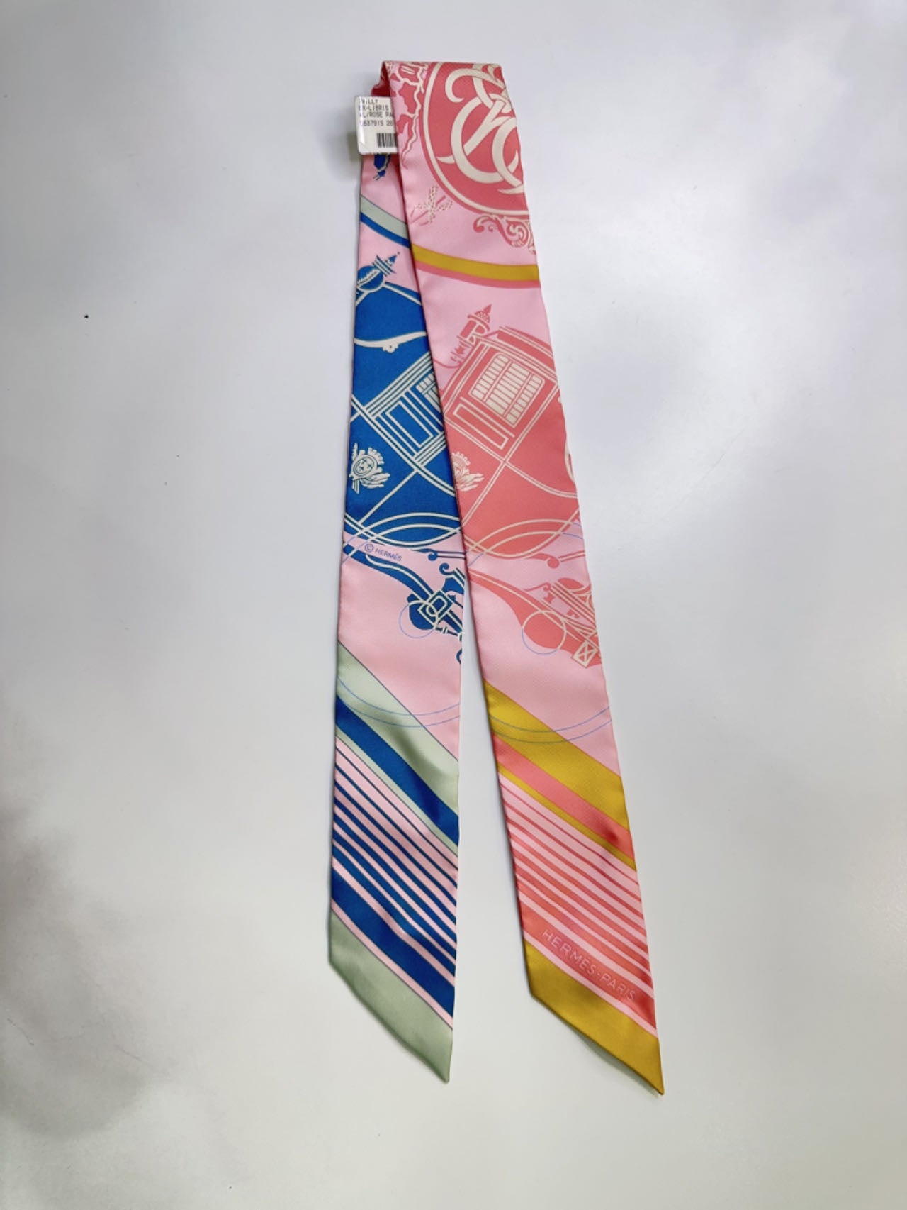 Hermes Echarpe Ex-Libris Twilly En Sole Multicolor NWT