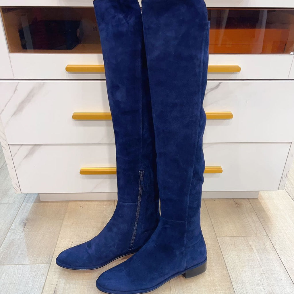 Stuart weitzman on sale blue suede boots