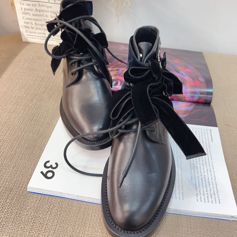 Saint Laurent Leather Combat Boots New Size 38