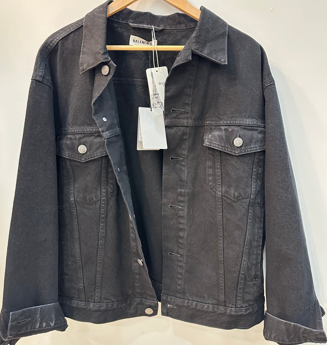 BALENCIAGA JAPANESE ALL BLACK DENIM JACKET