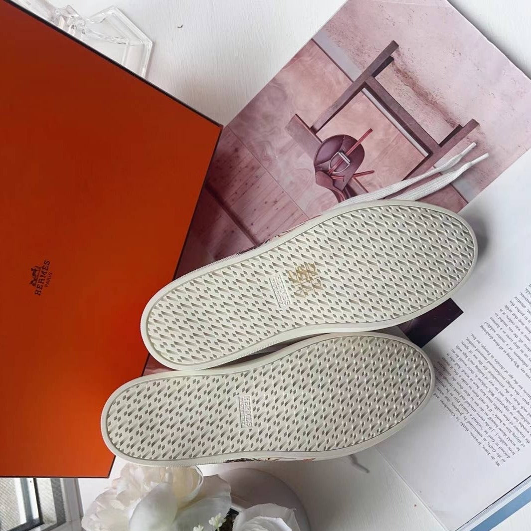Hermes Quicker leather trainers