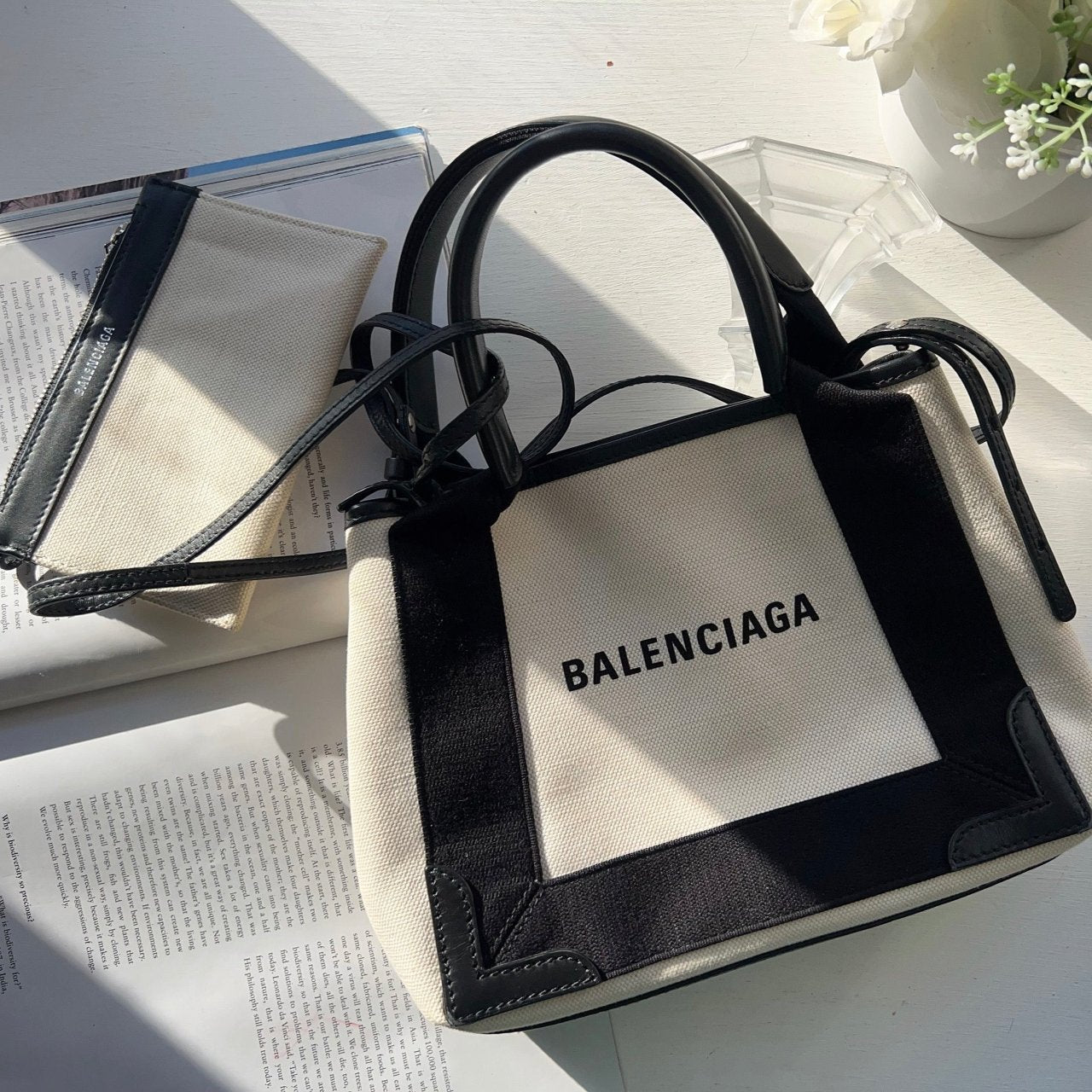BALENCIAGA CABAS Denim Tote Bag