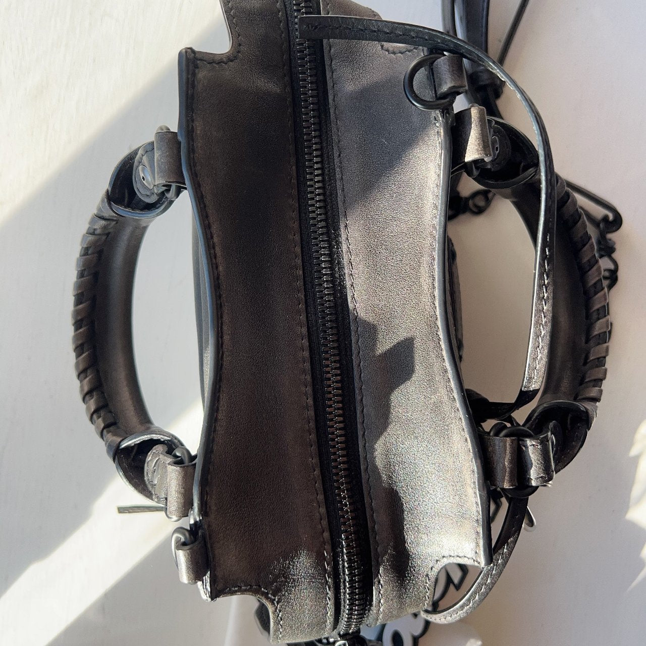 BALENCIAGA Leather Black Leather Mini Neo Classic Tote
