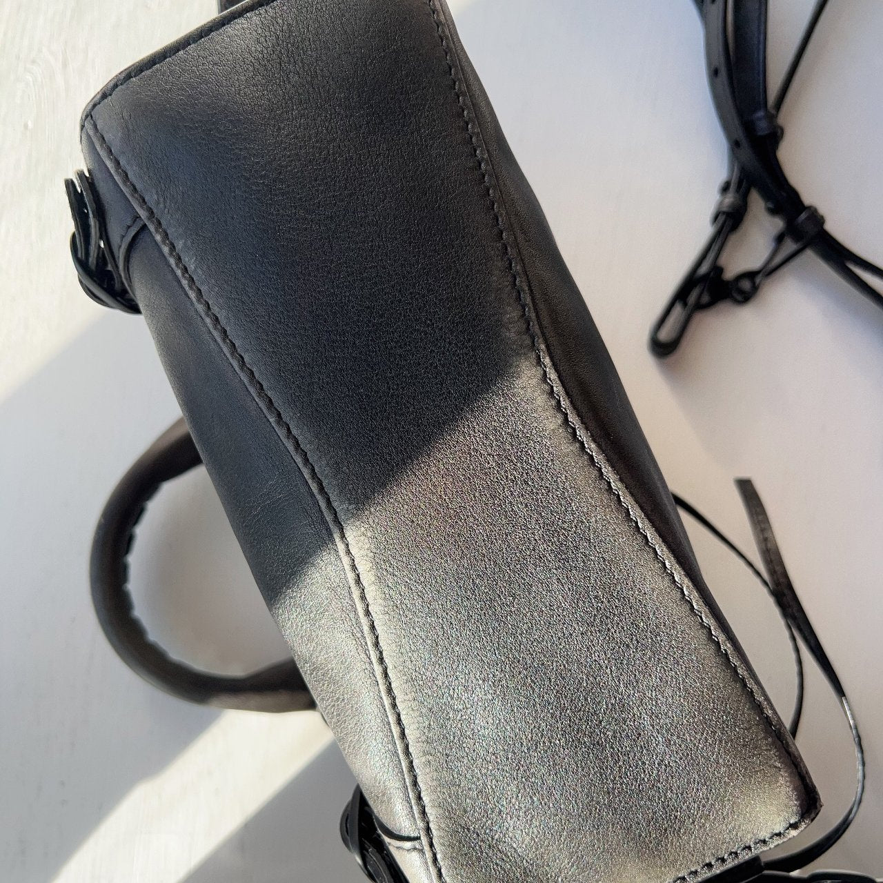 BALENCIAGA Leather Black Leather Mini Neo Classic Tote