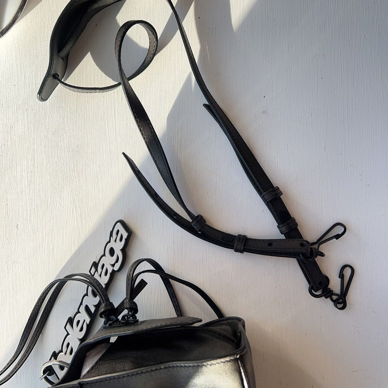 BALENCIAGA Leather Black Leather Mini Neo Classic Tote