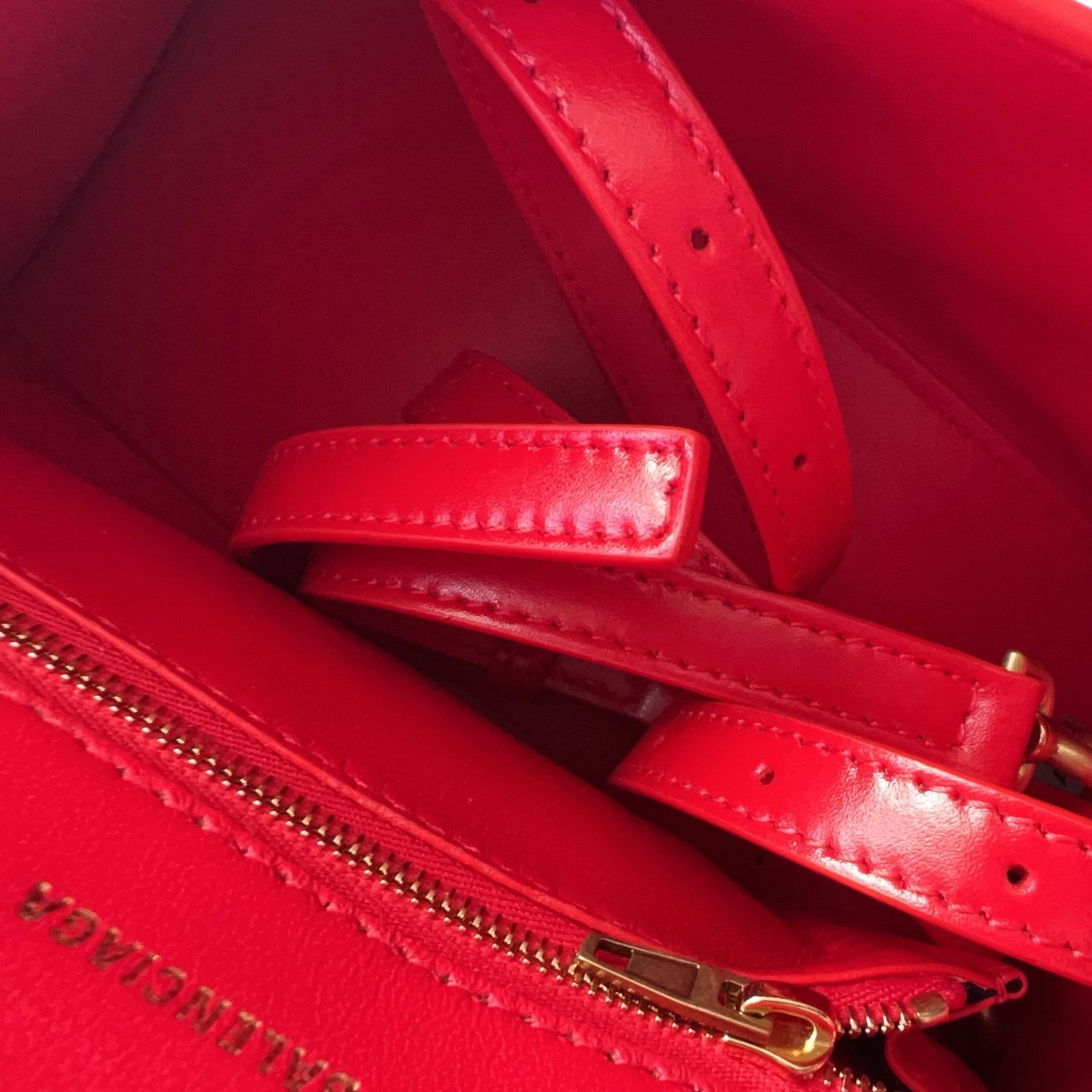 BALENCIAGA Shiny Box Calfskin Small Hourglass Top Handle Bag