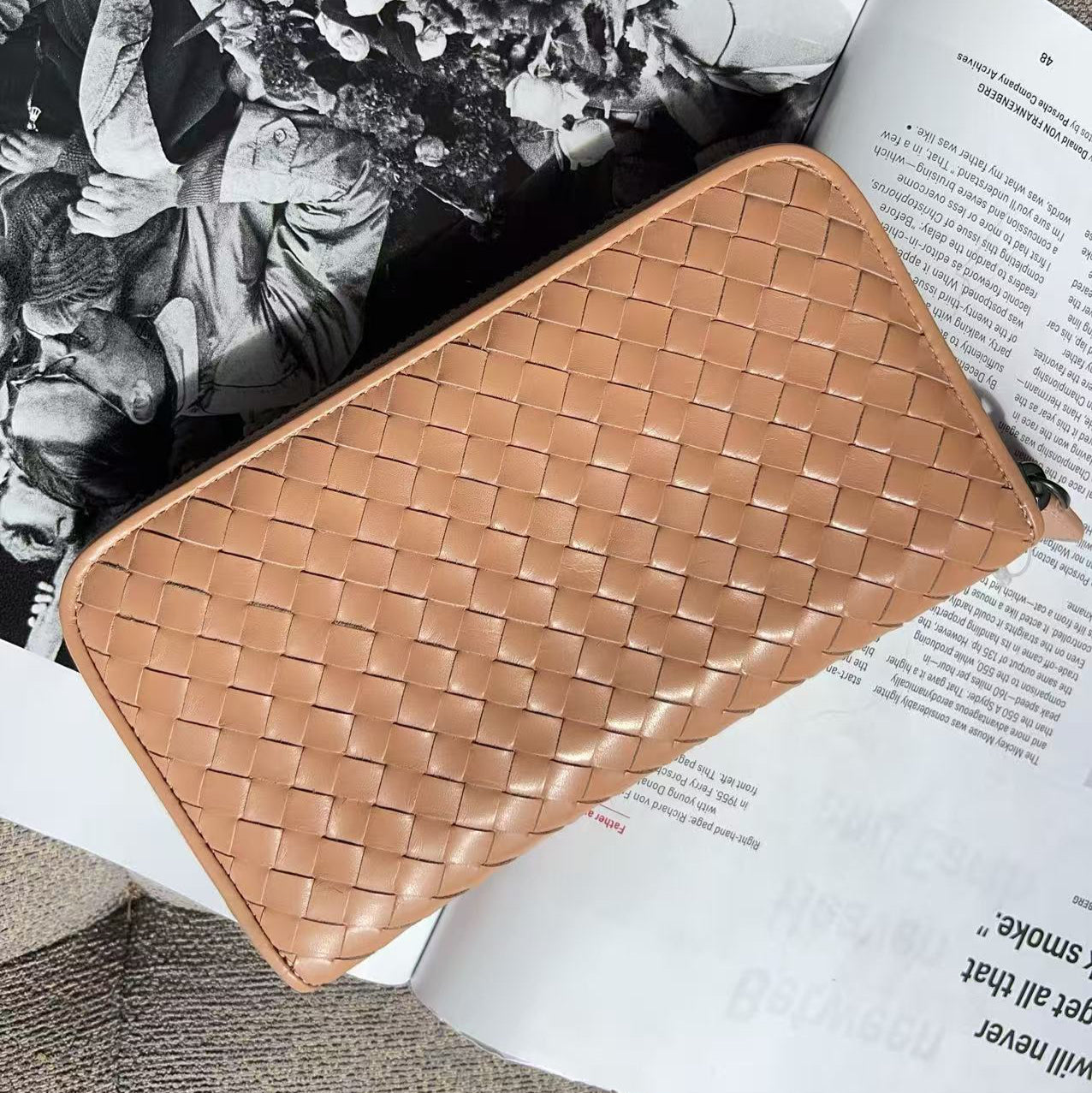 Bottega Veneta Leather Continental Wallet Neutrals New