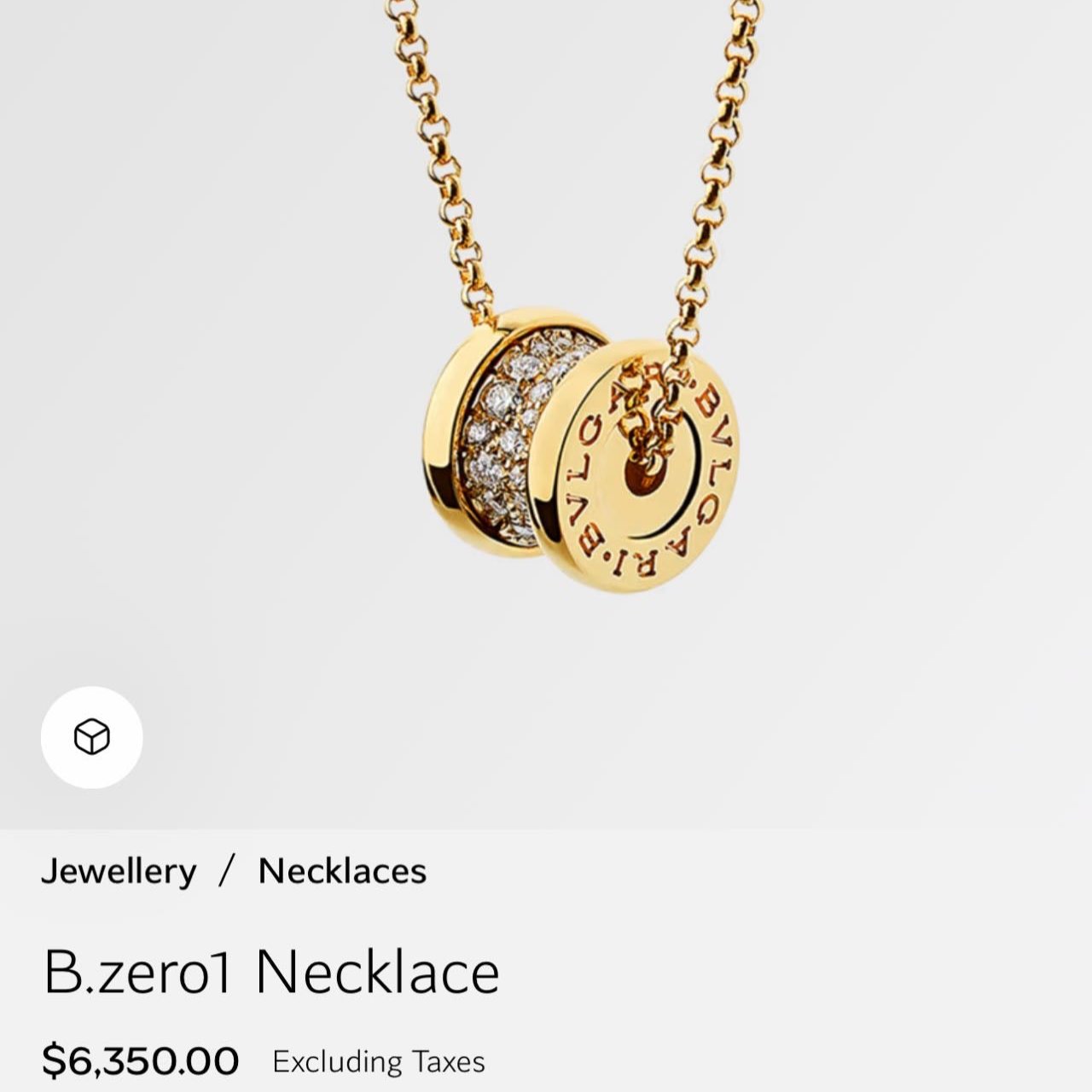 BVLGARI B.zero1 Mini Diamand Gold Necklace 2024