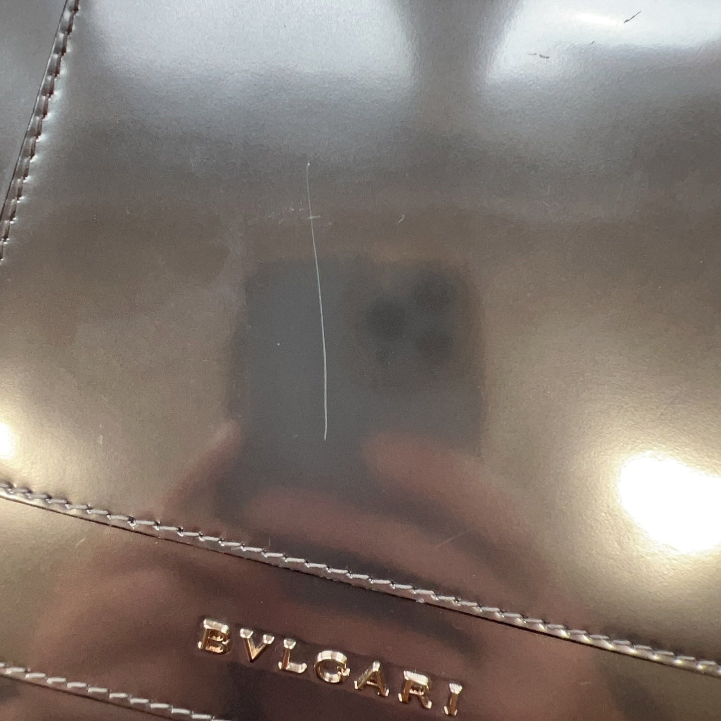 BVLGARI Metallic Calfskin Serpenti Forever Crossbody Bag Silver
