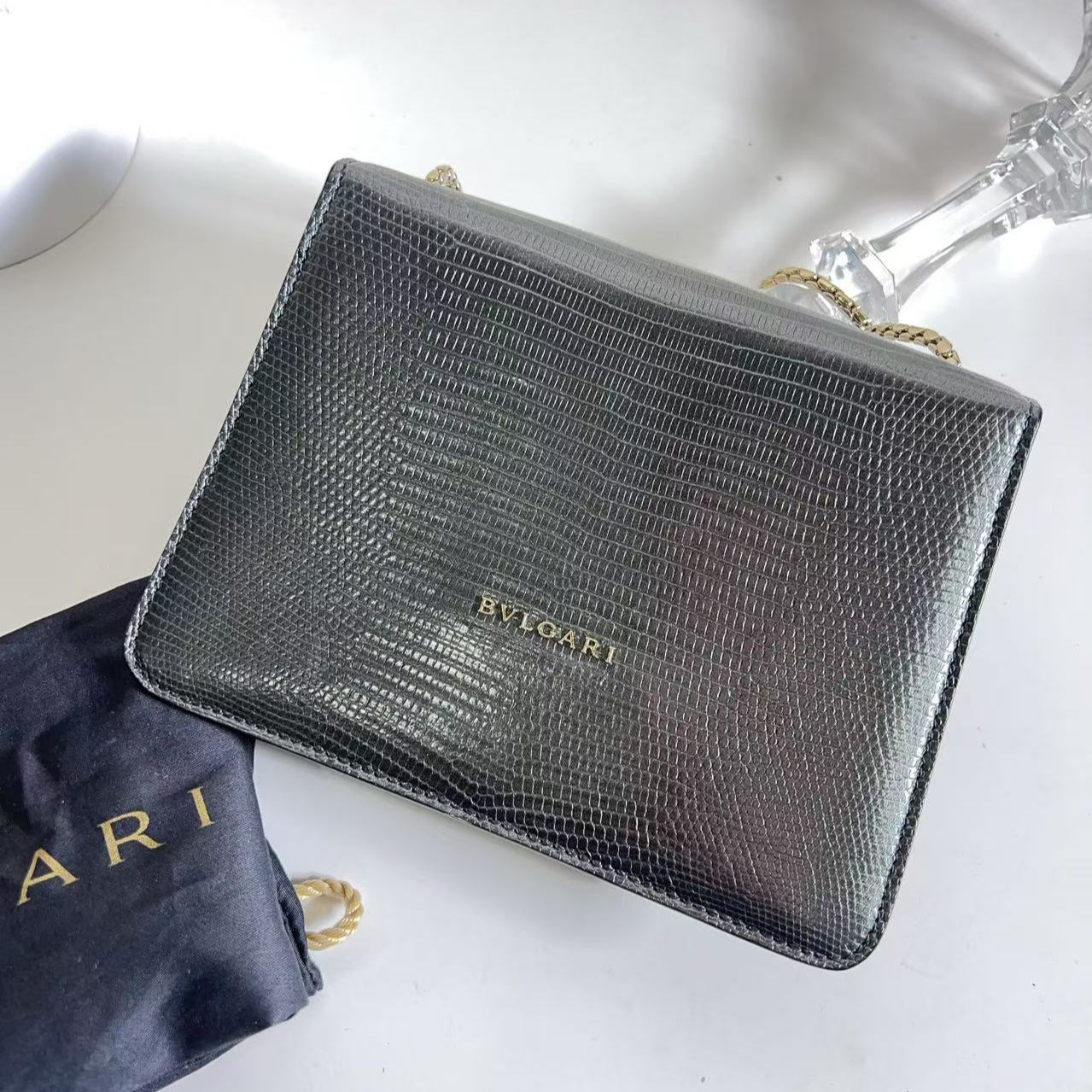 BVLGARI Serpenti Lizard Bag