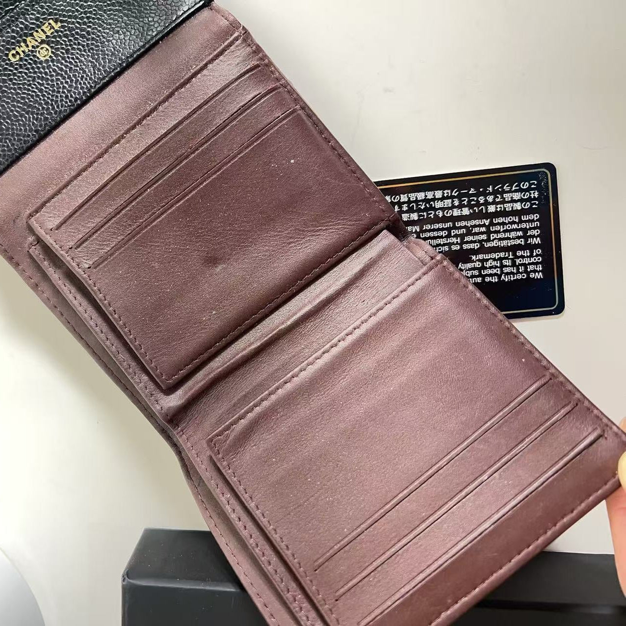 CHANEL Classic Small Flap Trifold Wallet Caviar Black