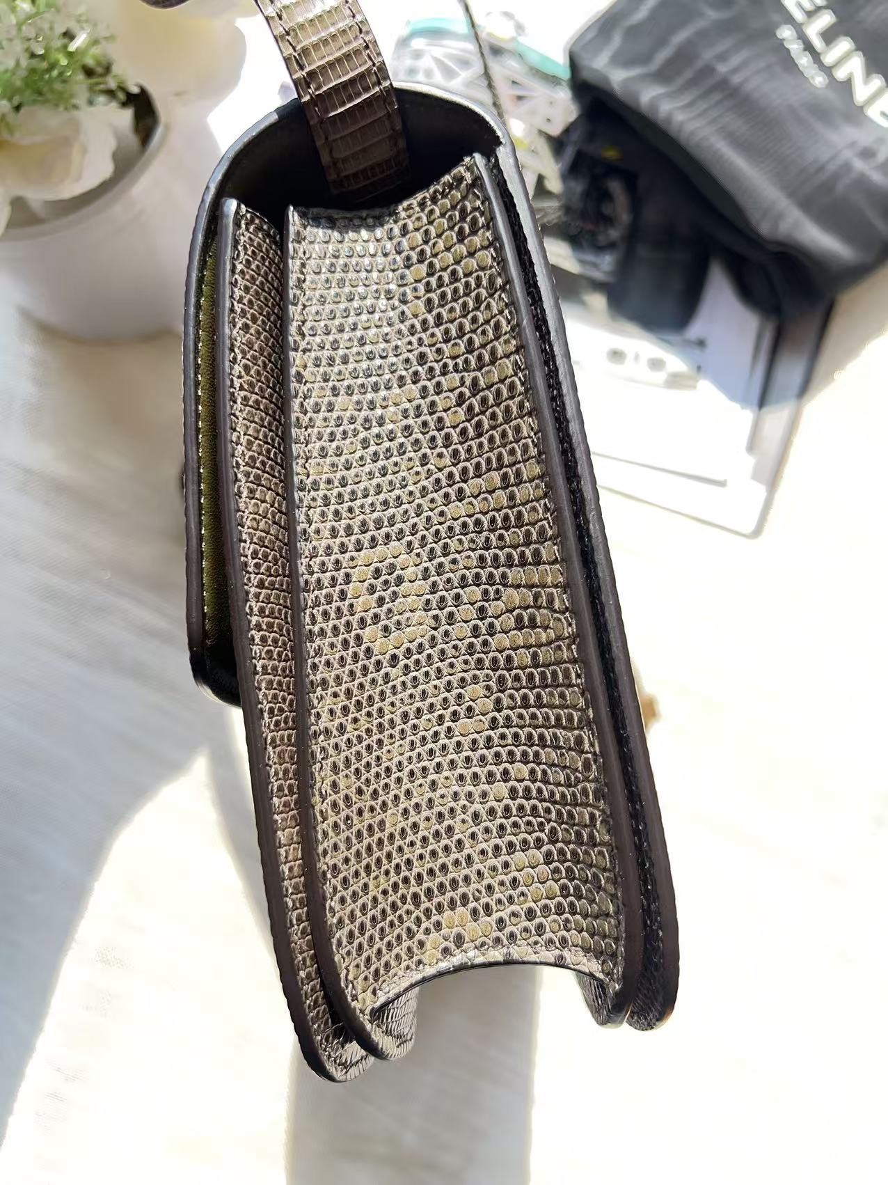 Celine Lizard Medium Classic Box Flap Bag Brown