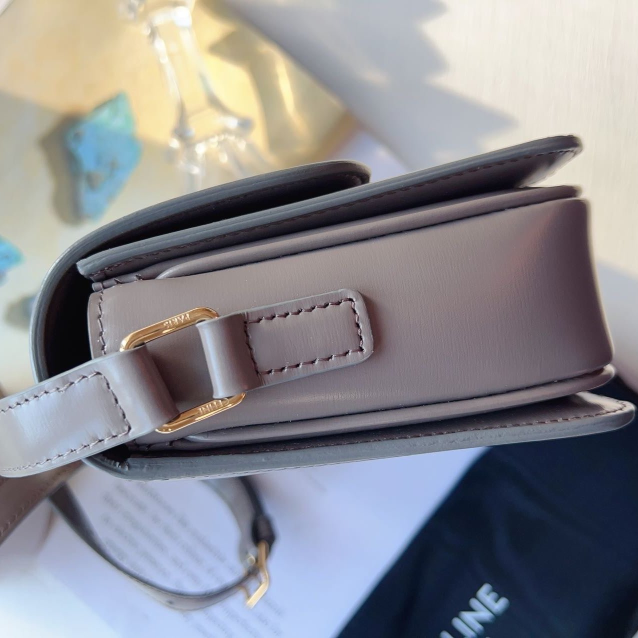 Celine Teen Triomphe Crossbody Bag Grey