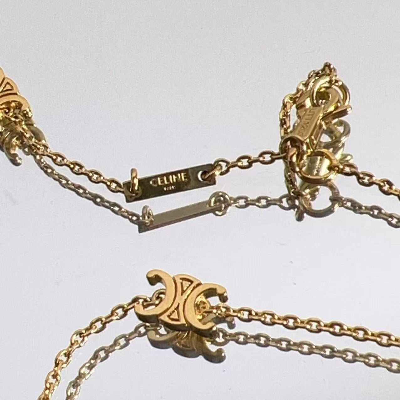 Celine Triomphe Necklace In Brass With Gold Finish