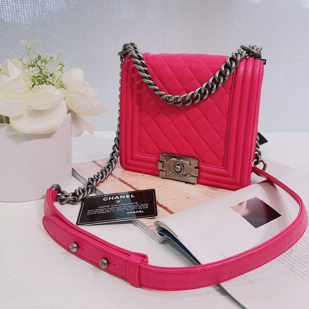 Chanel Boy Gentle Small Fuschia Shoulder Bag