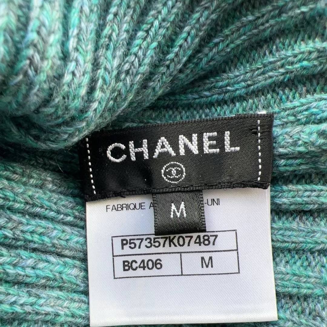 Chanel Cashmere Pearl Beanie SizeM New