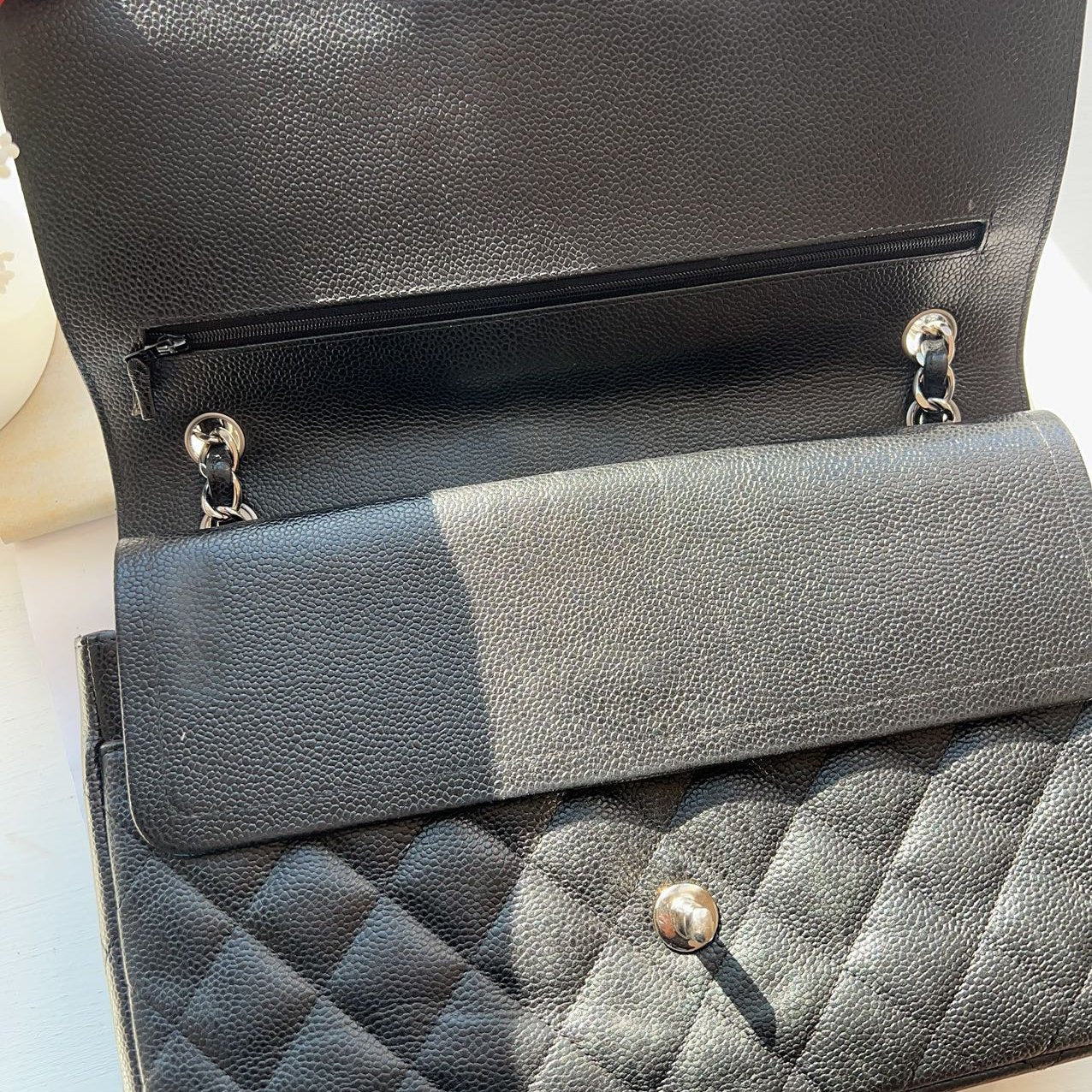 Chanel Caviar Classic Jumbo Double Flap Bag