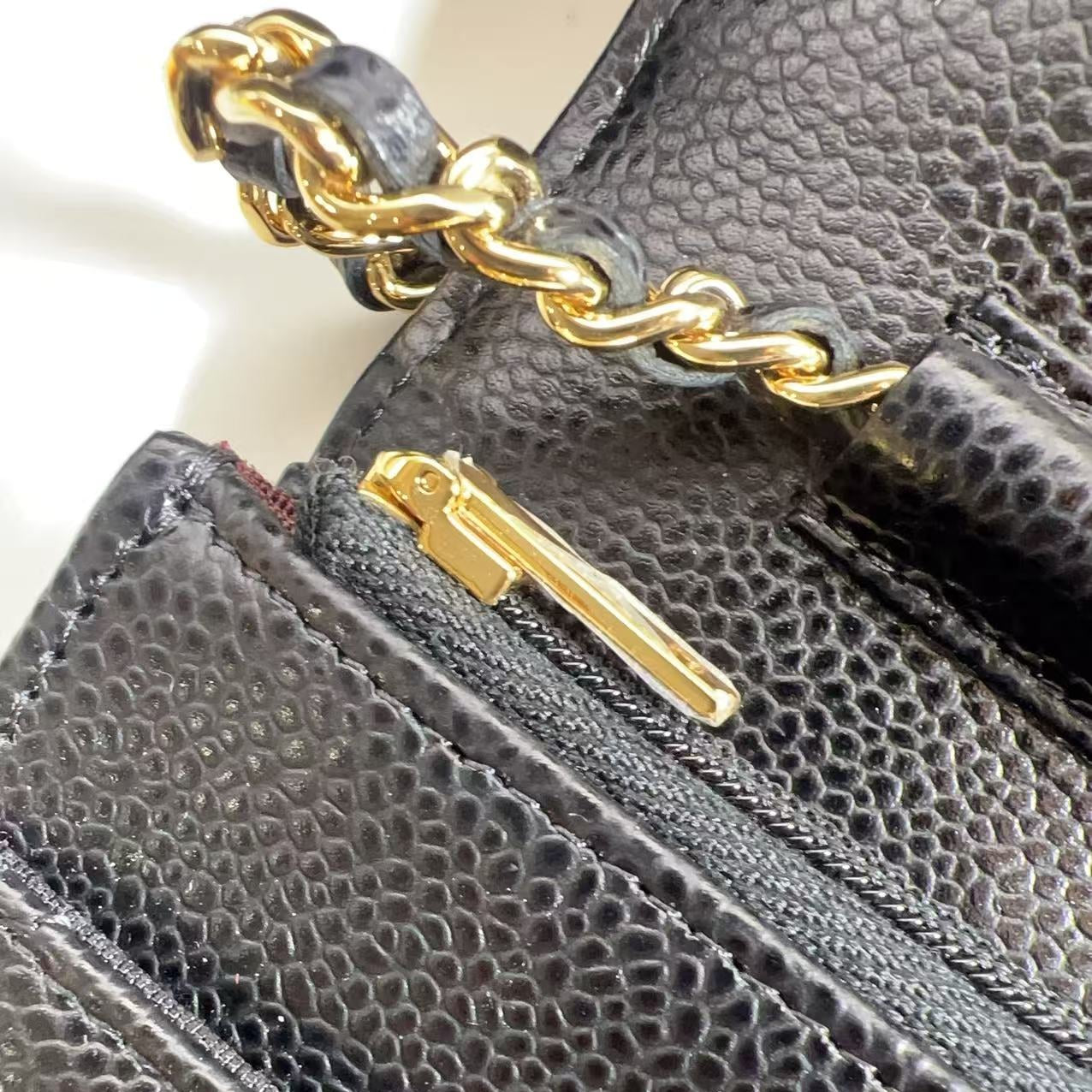 Chanel Caviar Classic Wallet on Chain Black