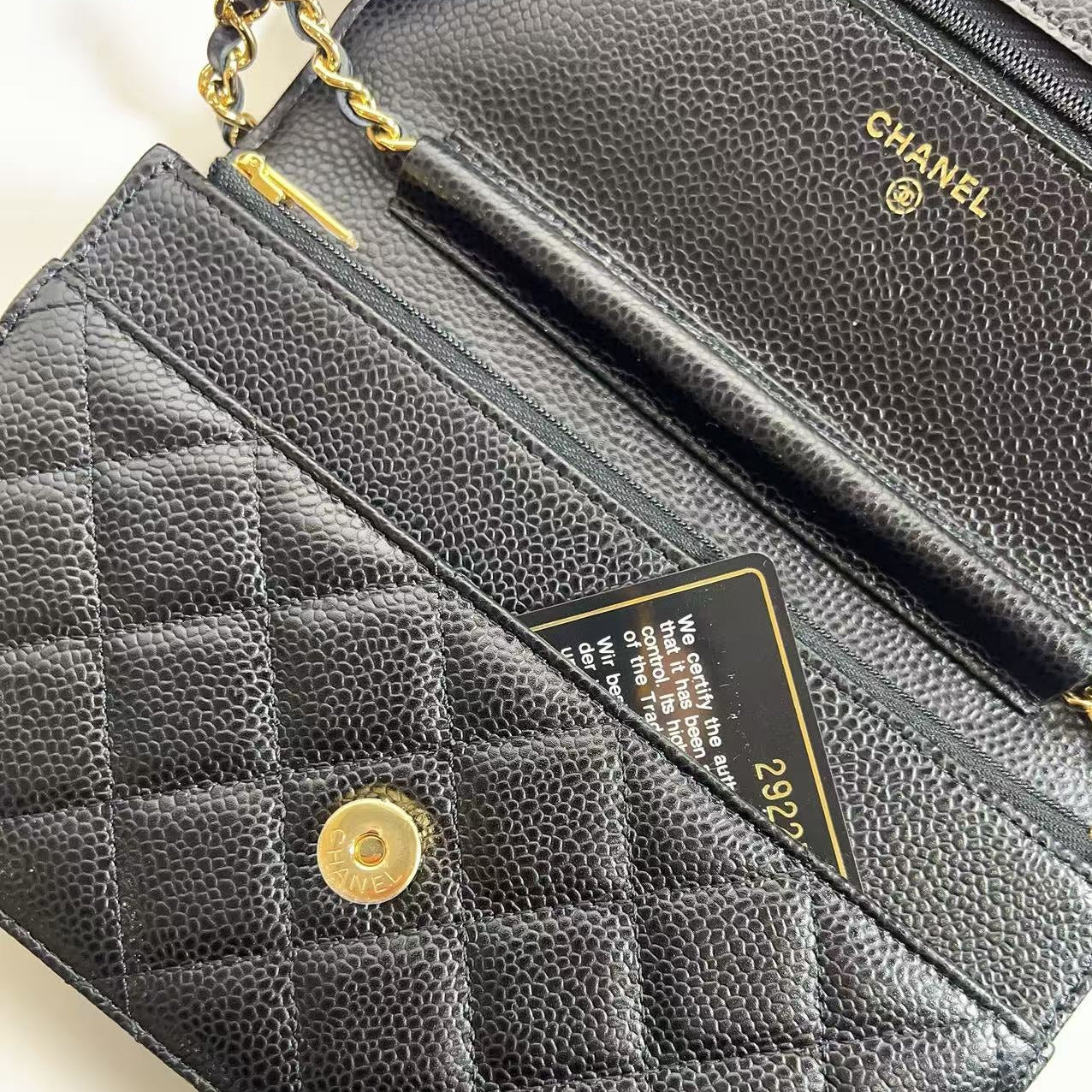 Chanel Caviar Classic Wallet on Chain Black