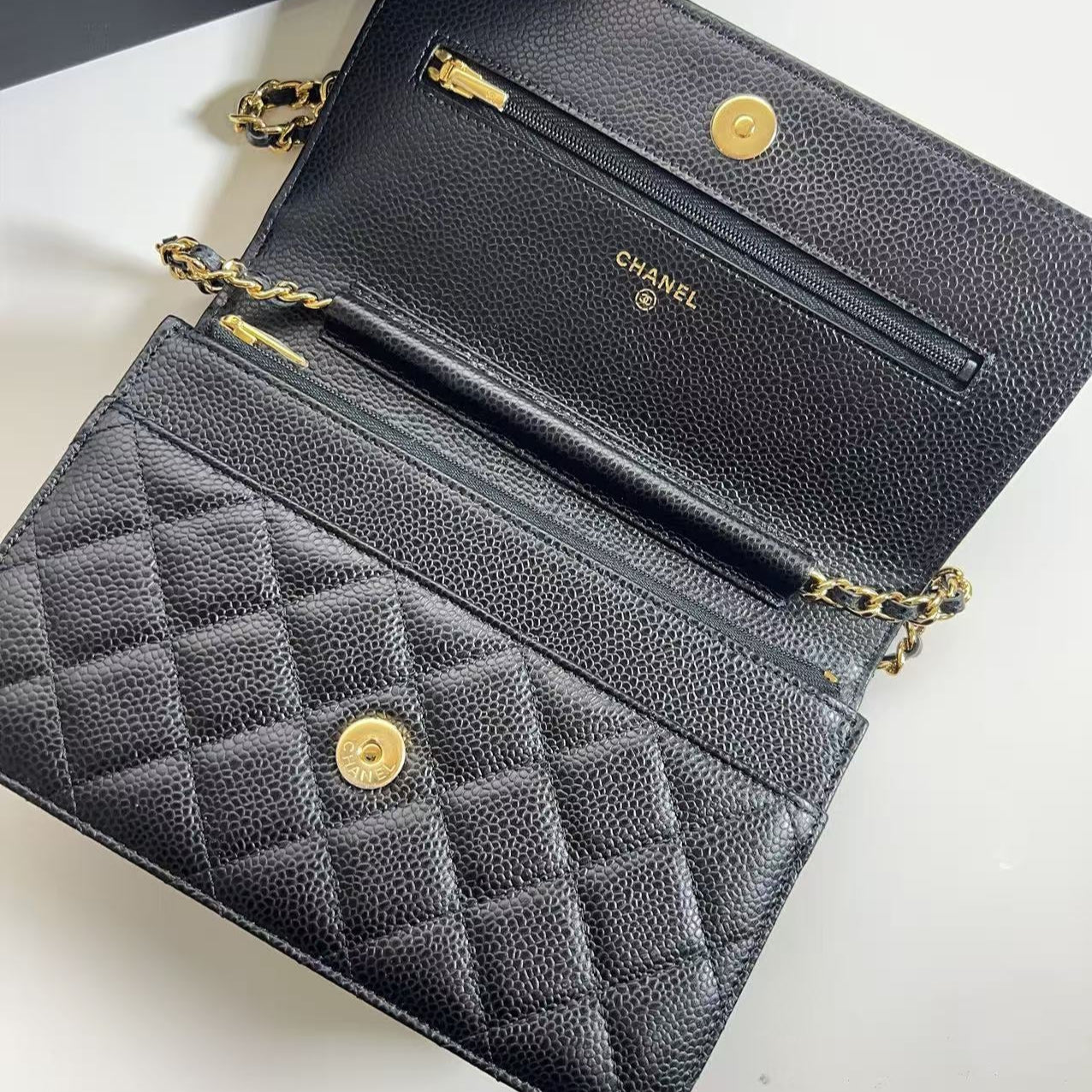 Chanel Caviar Classic Wallet on Chain Black