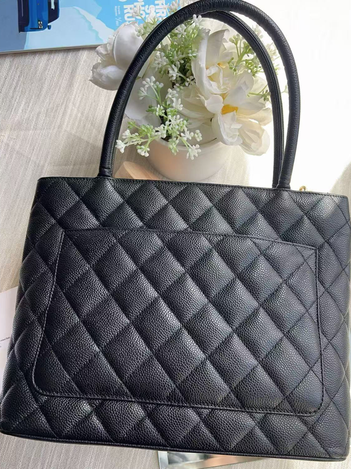 Chanel Caviar Medallion Tote Black