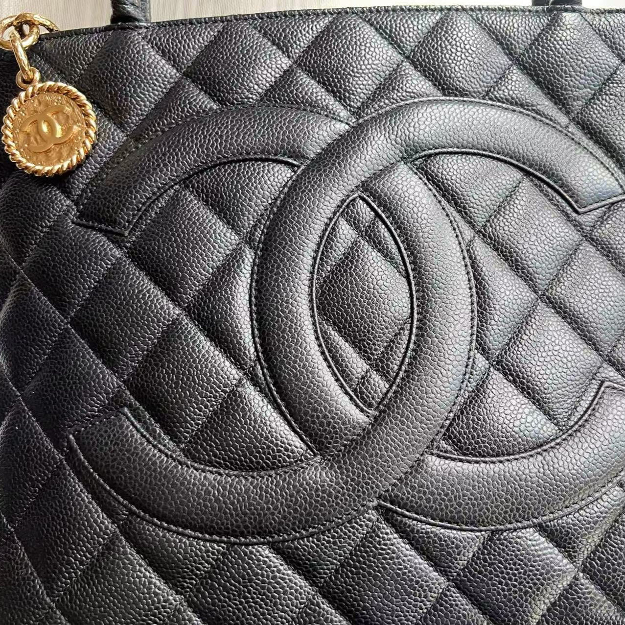 Chanel Caviar Medallion Tote Black