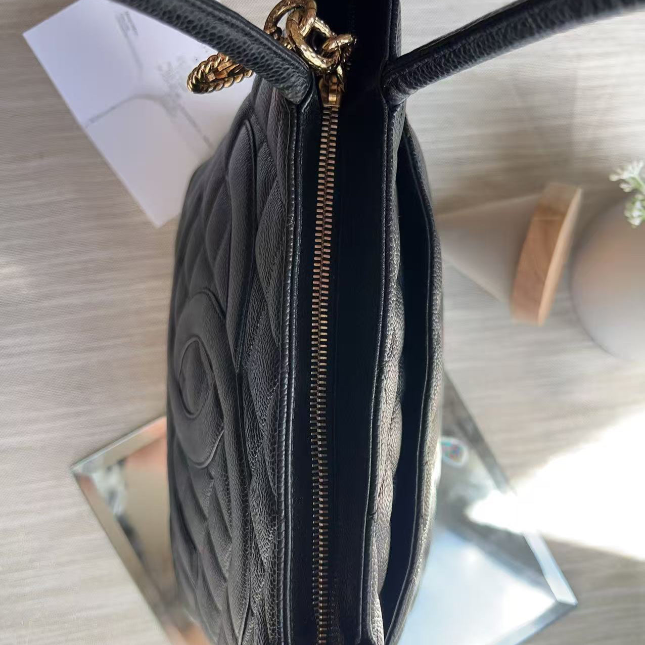 Chanel Caviar Medallion Tote Black