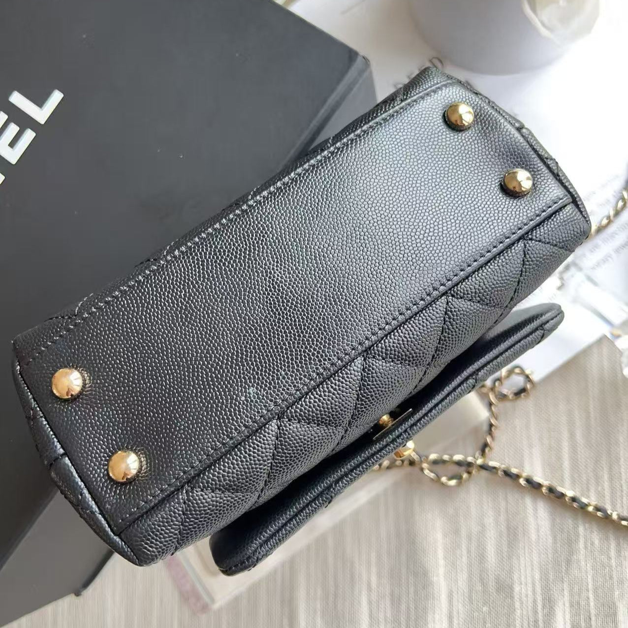 Chanel Caviar Mini Caviar Coco Handle Bag Black