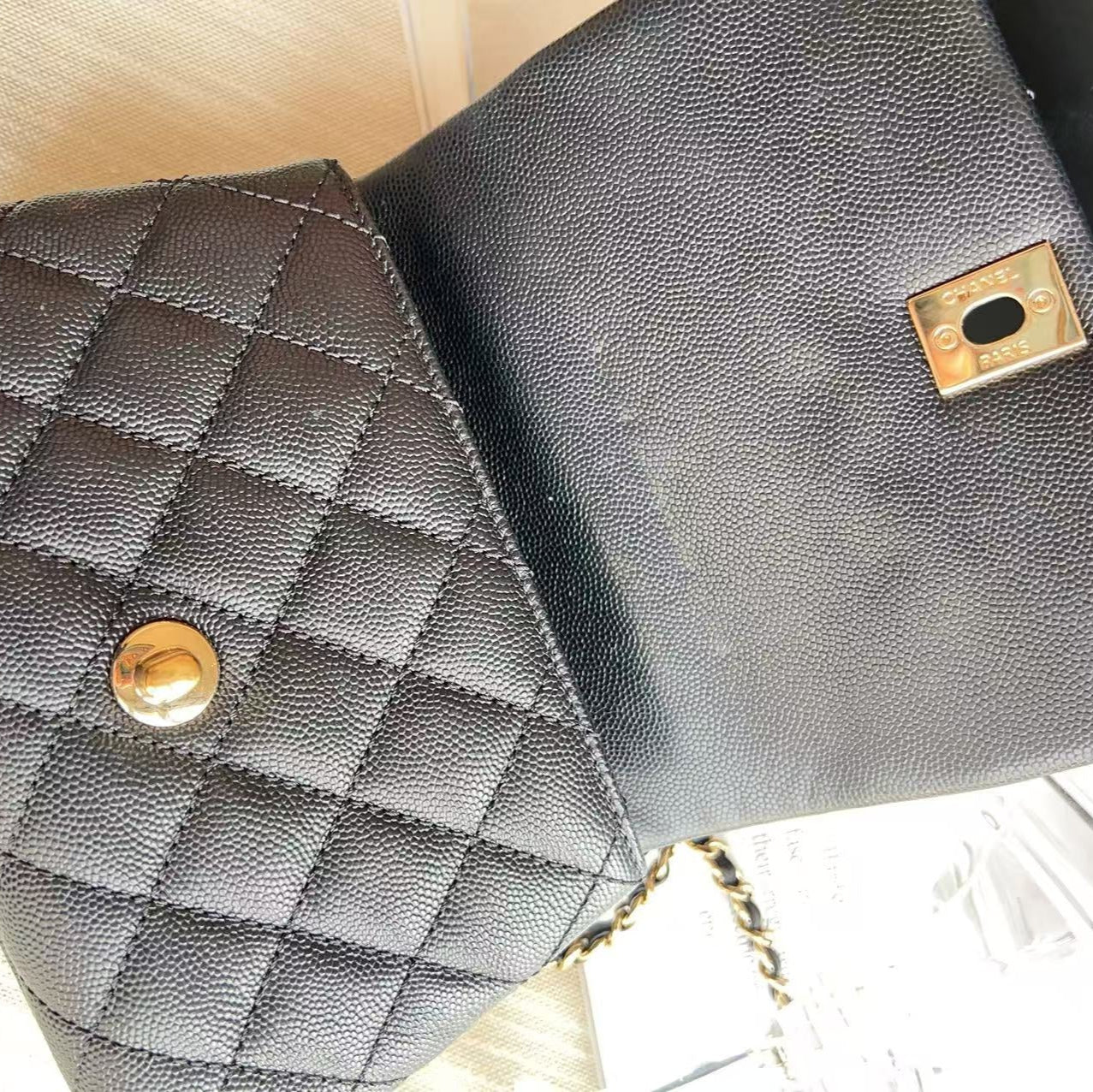 Chanel Caviar Mini Caviar Coco Handle Bag Black