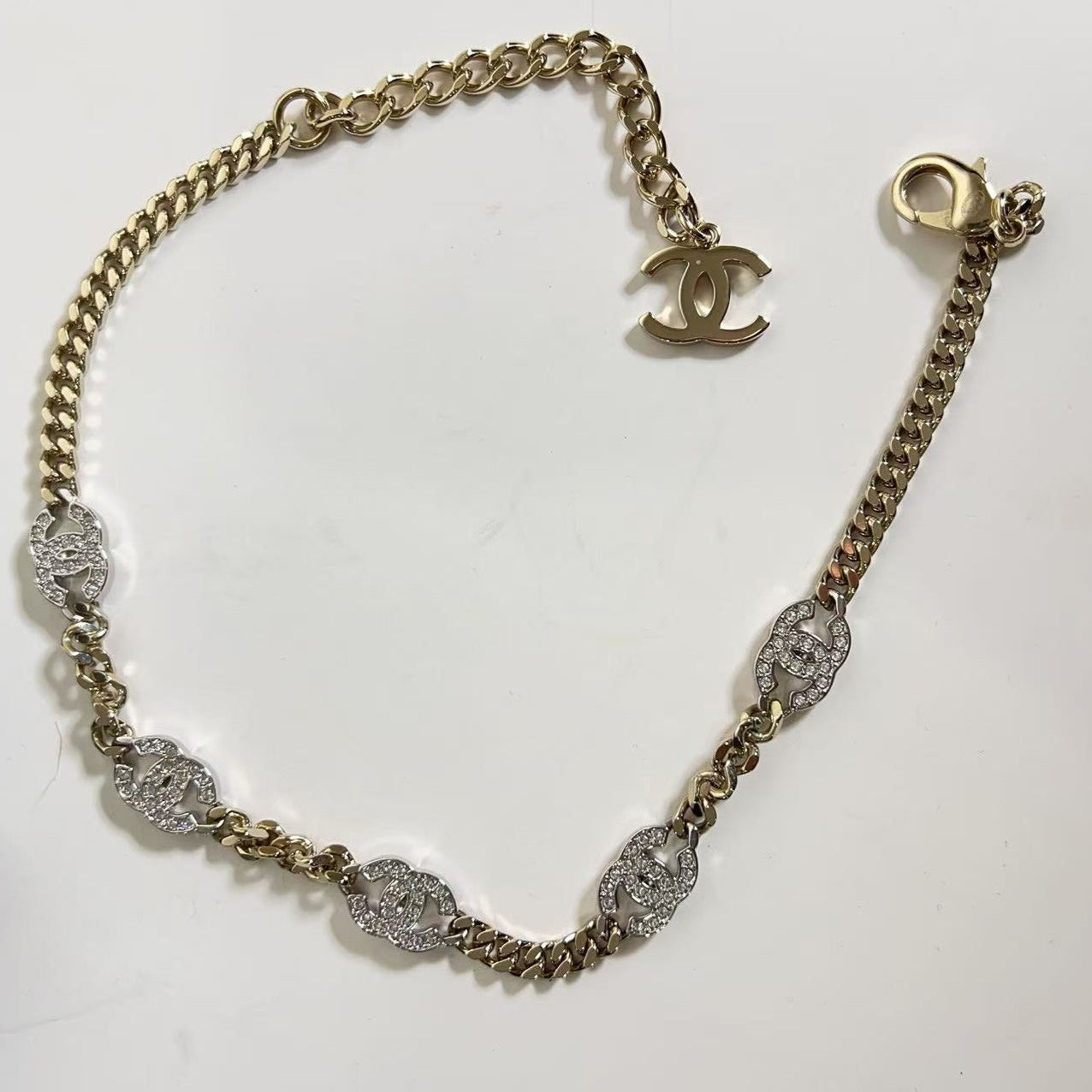 Chanel Choker Metal & Strass Gold, Silver & Crystal