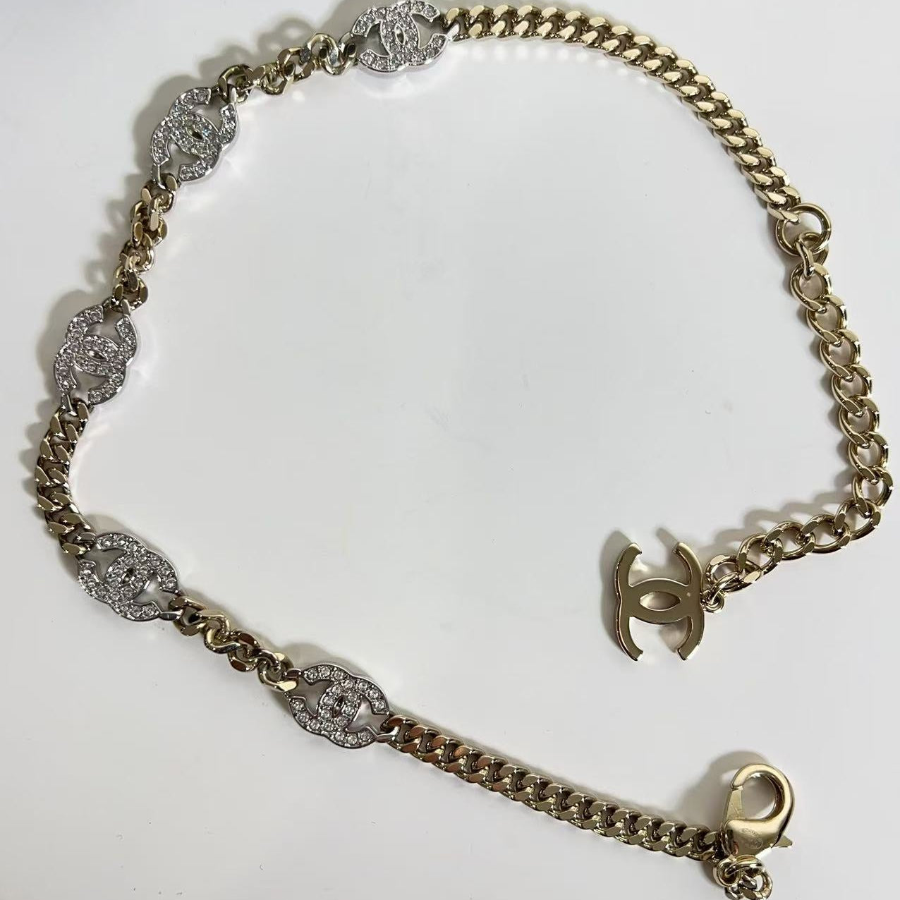 Chanel Choker Metal & Strass Gold, Silver & Crystal