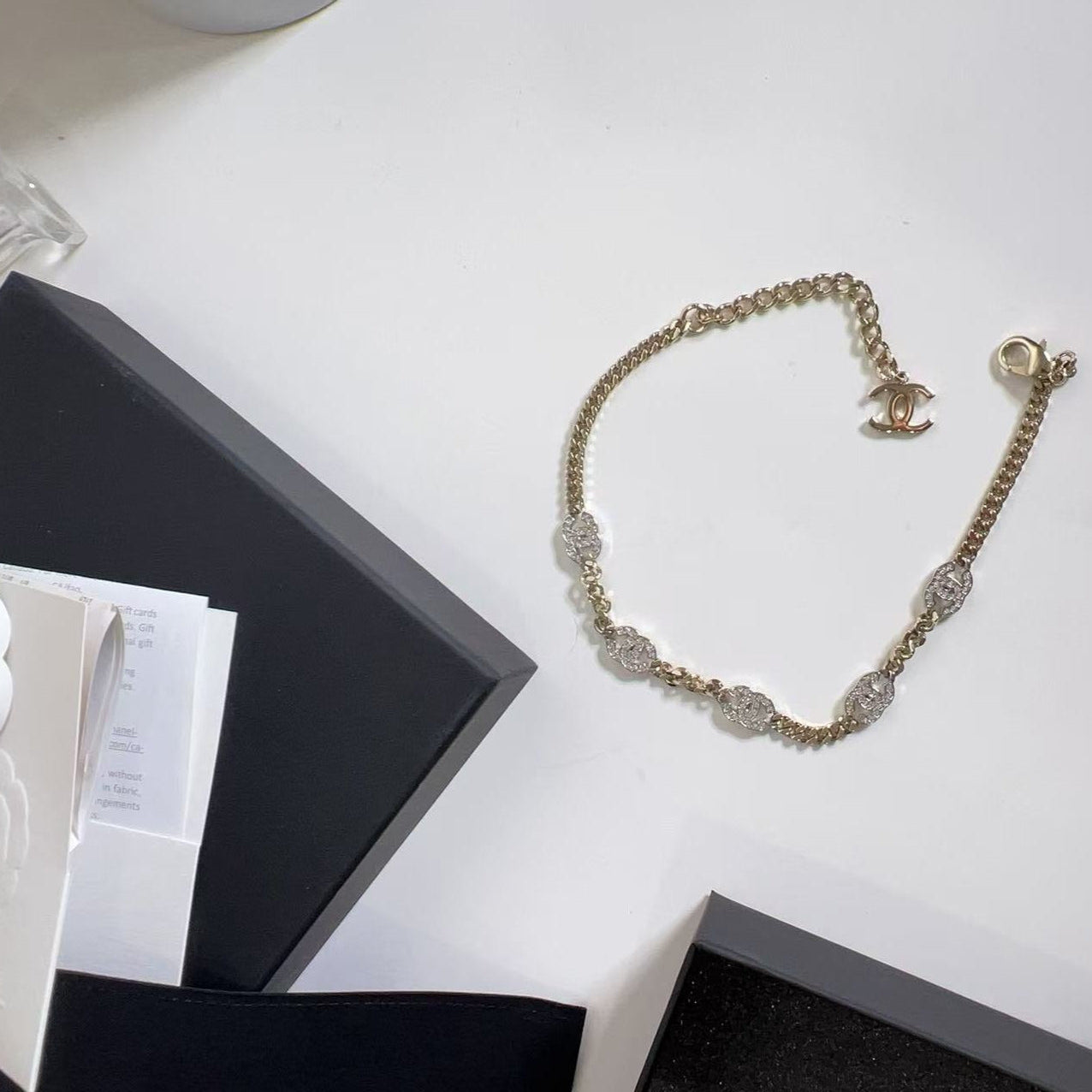 Chanel Choker Metal & Strass Gold, Silver & Crystal