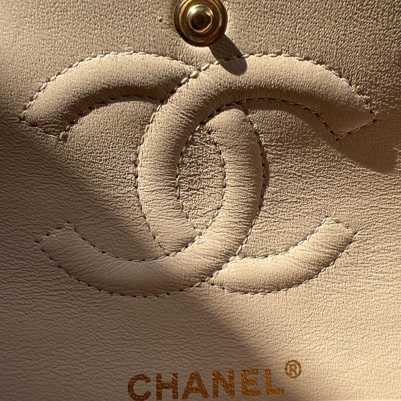 Chanel Classic Medium Double Flap Beige Bag