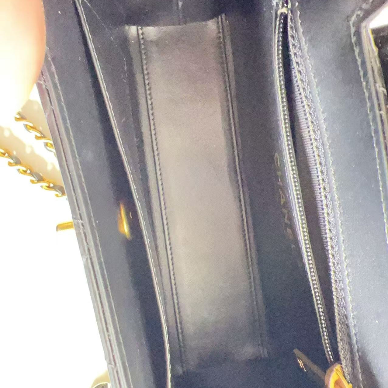 Chanel Kelly Nano Black Shiny Aged Brushed Gold