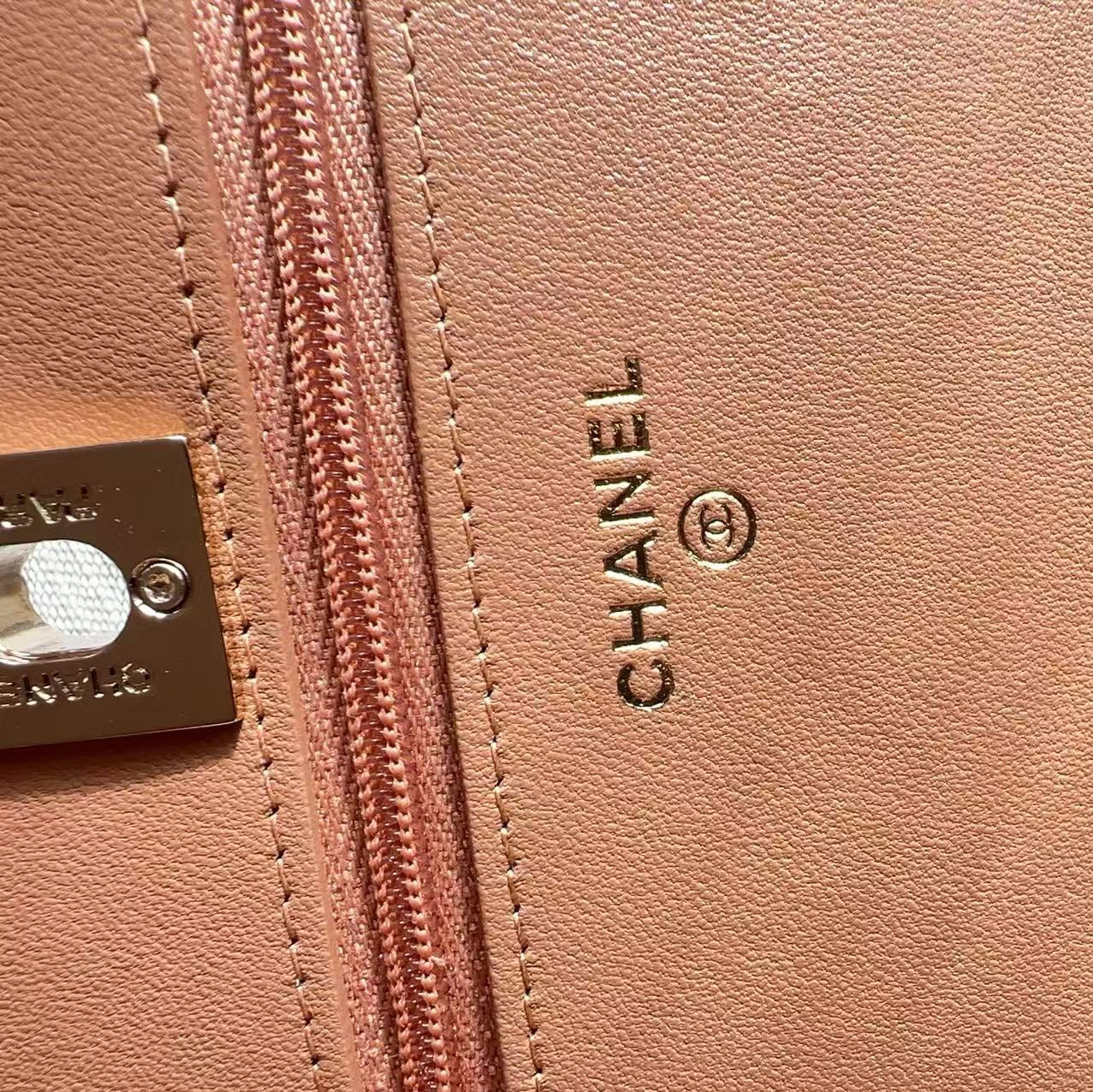 Chanel Lambskin Crystal CC and Top Handle Camel