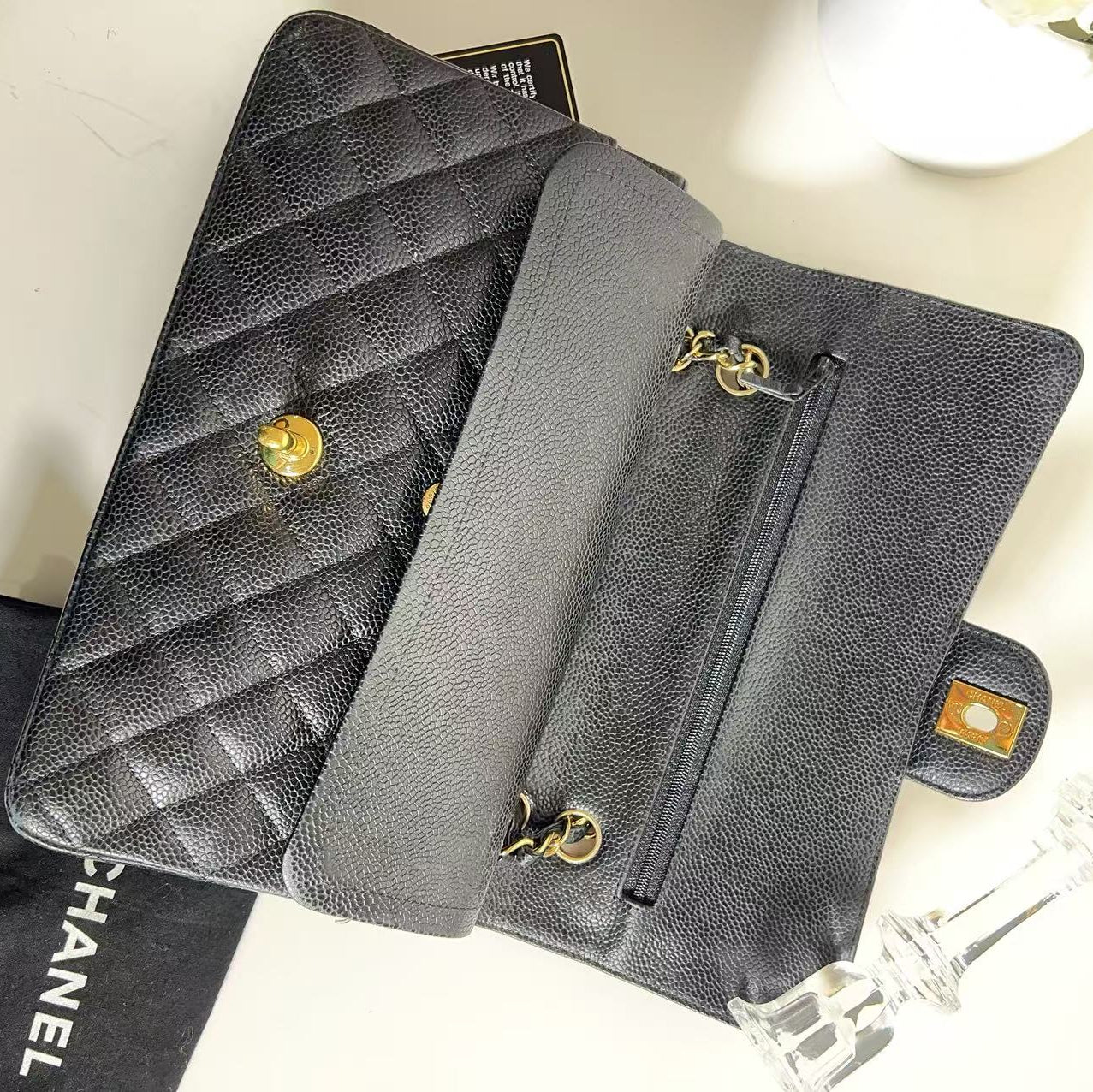 Chanel Caviar Medium Classic Double Flap Bag Black