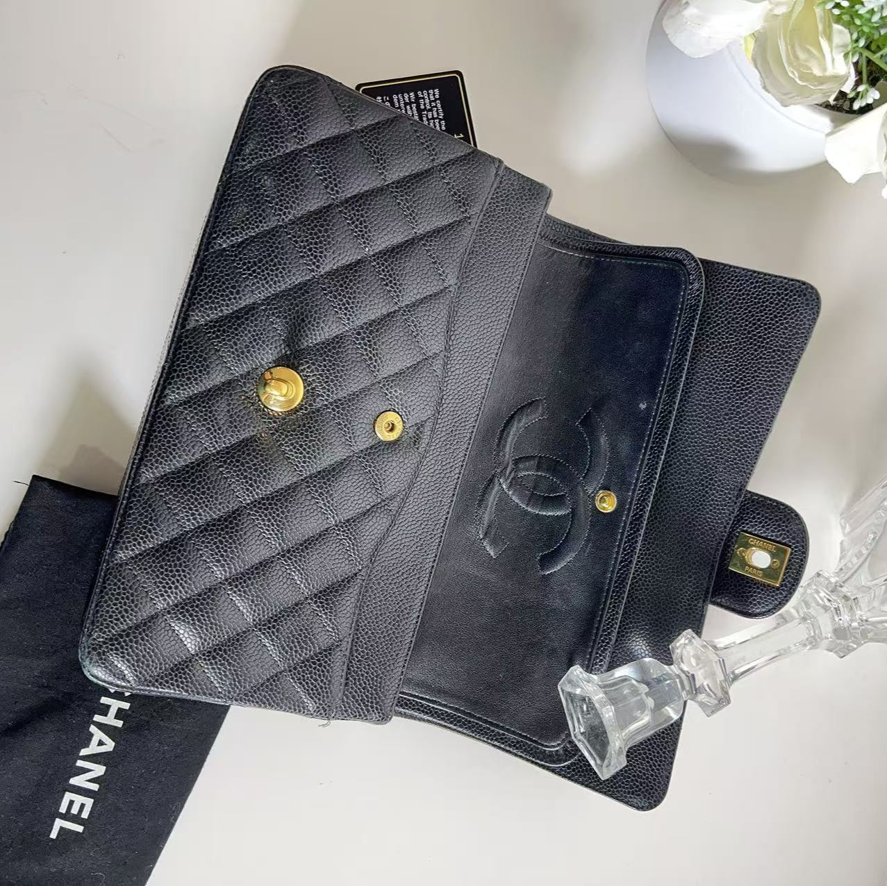 Chanel Caviar Medium Classic Double Flap Bag Black