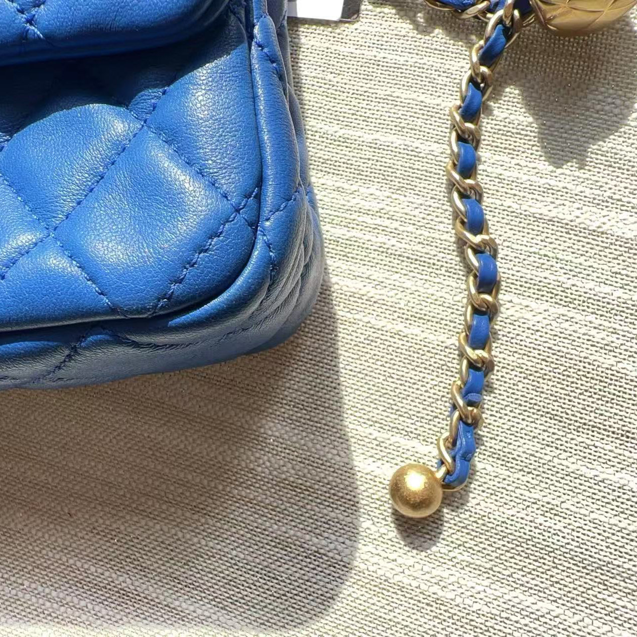 Chanel Quilted Mini Rectangular Pearl Crush Blue Lambskin Bag